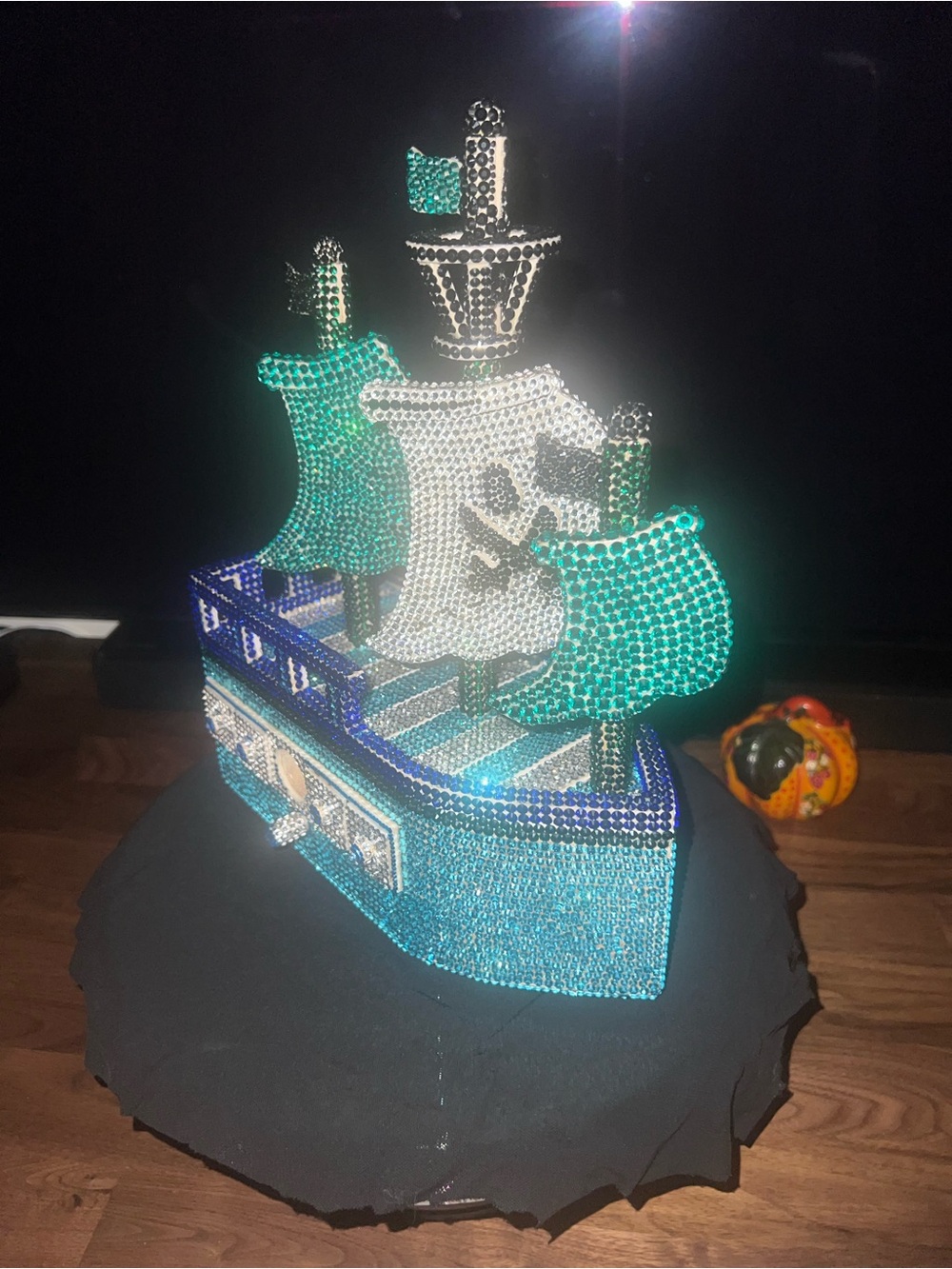 Novelty Austrian Crystal Ship Birdhouse- Handmade - Picture 7 of 7